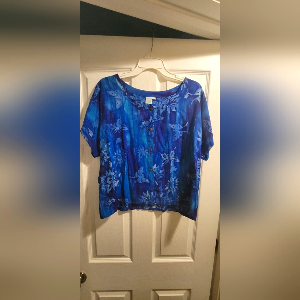 Blue summer, beach blouse.